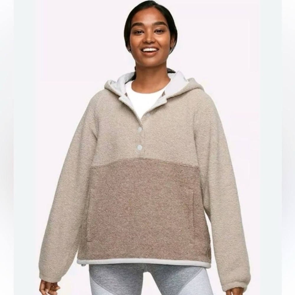 Outdoor Voices Wool Two-Tone Pullover with Hood XS